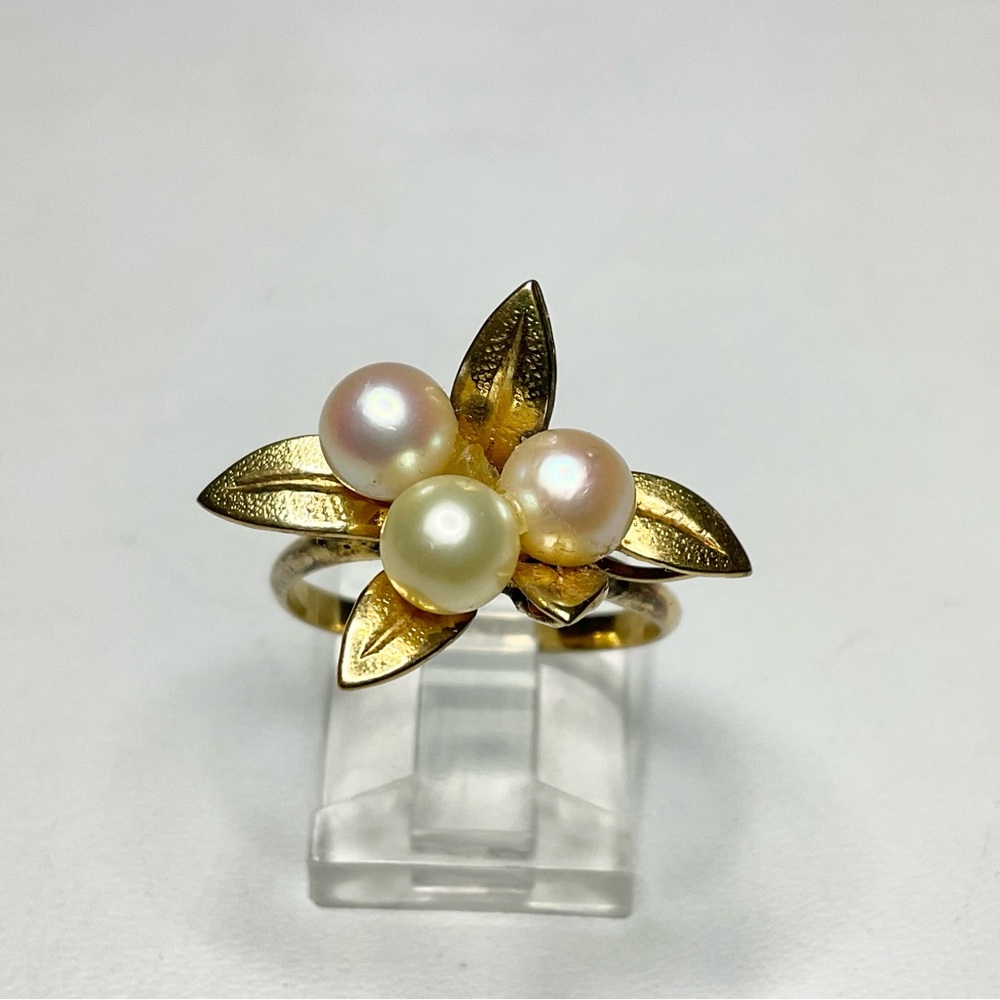 Vintage 14K GE Cultured Pearl Ring SZ 7.75